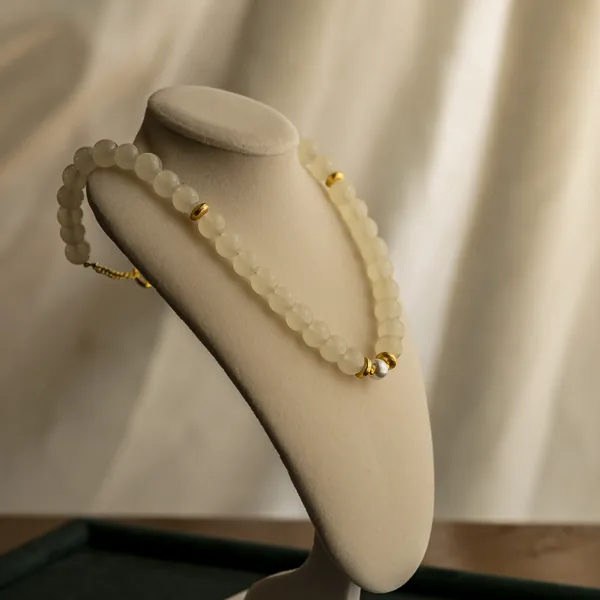 The Ellie, mother of pearl with 14k gold charms